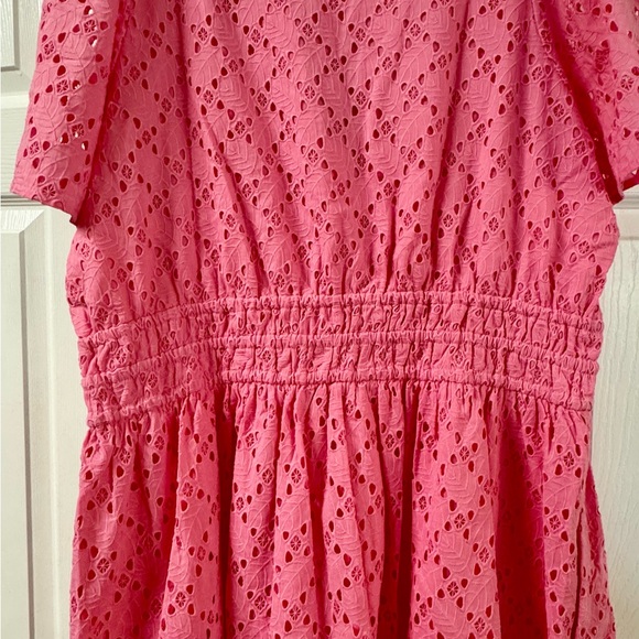 Draper James Wilson Pink Eyelet Whimsical Feminine Mini Dress New With Tags XL - Picture 8 of 13